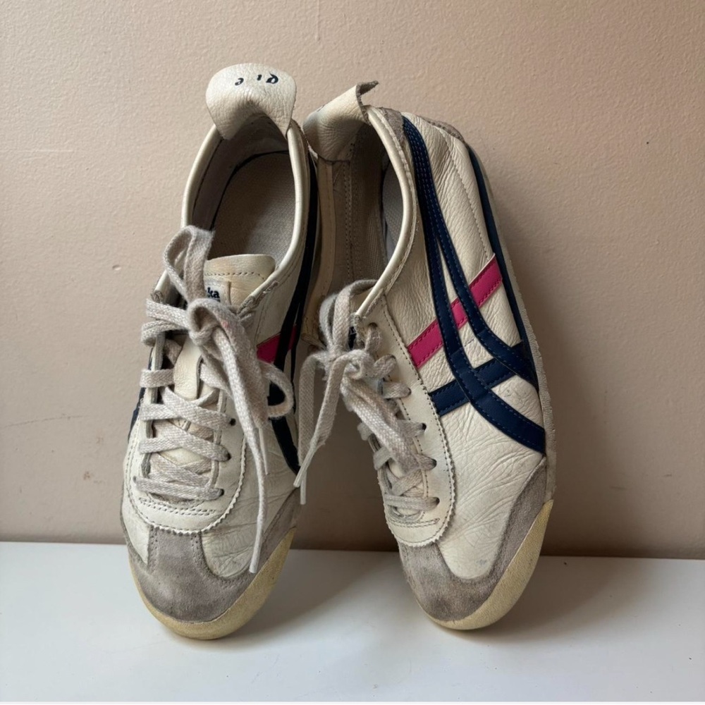 Onitsuka Tiger by Asics Cream and Navy Sneakers